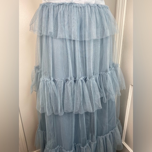 REVELY NWT Frankie Convertible Satin & Tul Le Dress in French Blue - Picture 7 of 15